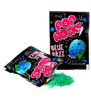 Pop Rocks med Bringebærsmak Blue Razz Det originale bruspulveret! 